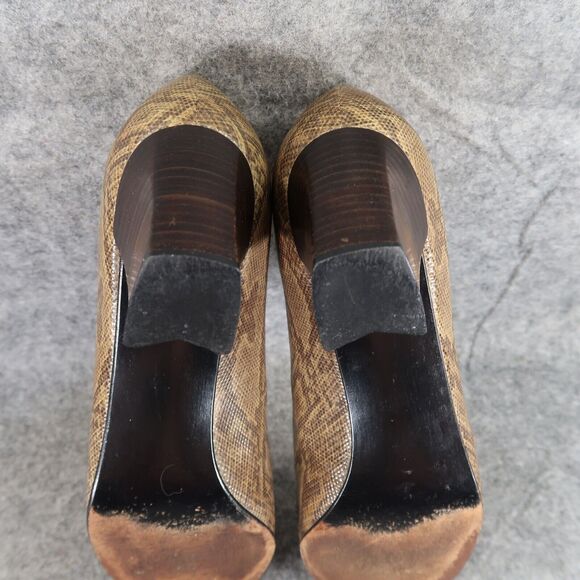 Stuart Weitzman Shoes Womens 9 Pumps Snakeskin Print Leather Fashion Heels Brown - Picture 14 of 14